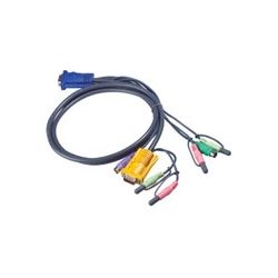 Aten 2L-5302P KVM SPHD15M 2x 3.5mm Audio M PS2M X 2 HD15M 2x 3.5mm 2m KVM Cable