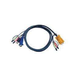 Aten 2L-5303U KVM SPHD15M 2x 3.5mm Audio HD15M USB A M 2x 3.5mm 3m KVM Cable