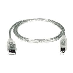 8Ware UC-2005AB USB 2.0 Certified Cable A-B 5m Transparent Metal Sheath UL Approved
