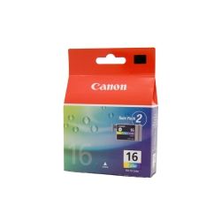 Canon BCI16C Twin Pack with 2x Tri-Colour Ink Cartridges (0.01K Each) GENUINE