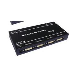 PCT PCT-MSV4D 4-Port 200MHz DVI Splitter 1x PC to 4x DVI Monitor bandwidth (-3db) 200mhz Metal Case Max. Resolution 1600x1200