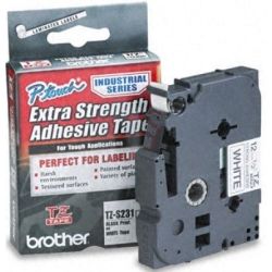 Brother TZ-eS231 Black Printing on White Tape for P-Touch