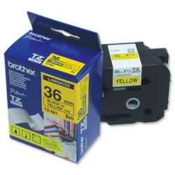 Brother TZ-FX611 Black Printing on Yellow Tape