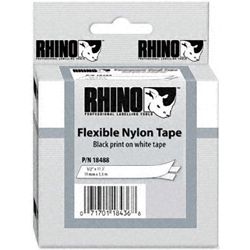 Dymo SD18488 Rhino Flexible Nylon White 12mm x 3.5