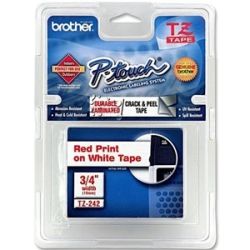 Brother TZE-242 18mm Red on White TZE Tape GENUINE