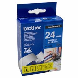 Brother TZE-555 24mm White on Blue TZE Tape GENUINE