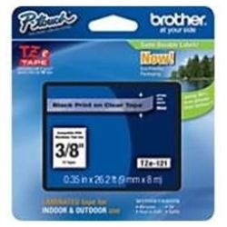 Brother TZE-121 9mm Black on Clear TZE Tape GENUINE