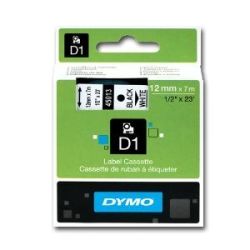 Dymo SD45013 45013 D1 Label Cassette 12mm x 7m Black/White