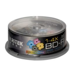 Ritek BMDRITBLUREC25P Blu-Ray BD-R 2x 25GB 130Min White Top Printable 25pcs