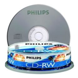 Philips BMDPHI12XCDRW10 CDRW 1X-12X 80 mins (Tube of 10)