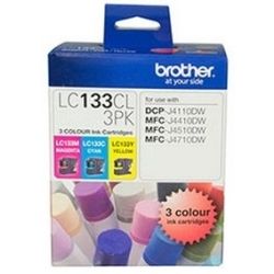 Brother LC133 3-Pack CMY Colour Value Pack (0.6K/ea) GENUINE