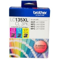Brother LC135XL 3-Pack CMY Colour Value Pack (1.2K/ea) GENUINE
