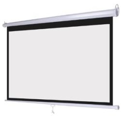 Elite Screens 100 16:9 Pull Down Screen Manual Wall/Ceiling Mount White Casing