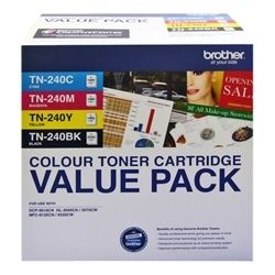Brother TN-240CL4PK CMYK Toner Cartridges 4-Pack GENUINE