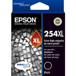 Epson 254XL Extra High Capacity DURABrite Ultra Black Ink W/F Pro WF3620 3640 7610 7620