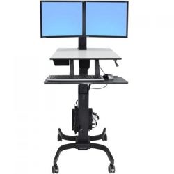 Ergotron 24-214-085 WorkFit-C Sit-Stand Dual LCD Black