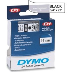 Dymo SD45800 45800 D1 Label Cassette 19mm x 7m Black/Clear