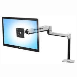 Ergotron LX Sit Stand Desk Mount LCD Arm Polished
