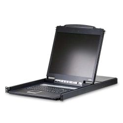 Aten 16-Port Rackmount USB-PS/2 Single Rail 19 LCD KVM. Cascadable one level. Multi- plat support