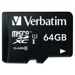 Verbatim 64GB Class 10 UHS-I Micro SDXC Card with Adapter