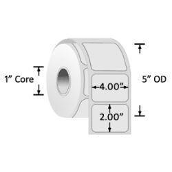 Zebra 10010031 4x2x1 (C) Direct Thermal Z-Perform 2000D 1240LPR 6 Rolls/Carton