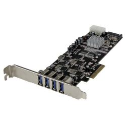StarTech 4-Port PCI Express (PCIe) SuperSpeed USB 3.0 Card Adapter w/ 4 Dedicated 5Gbps Channels UASP SATA/LP4 Power