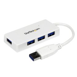 StarTech Portable 4-Port SuperSpeed Mini USB 3.0 Hub White