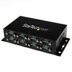 StarTech 8-Port USB to DB9 RS232 Serial Adapter Hub Industrial DIN Rail and Wall Mountable