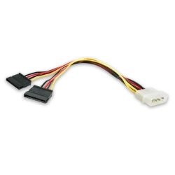 StarTech 12 inch LP4 to 2x SATA Power Y Cable Adapter