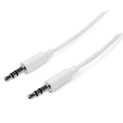 StarTech 2m White Slim 3.5mm Stereo Audio Cable Male to Male
