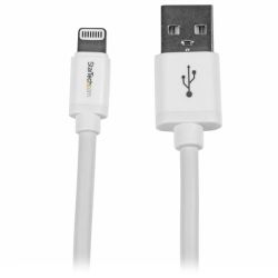 StarTech 2m (6ft) Long White Apple 8-Pin Lightning Connector to USB Cable for iPhone/iPod/iPad