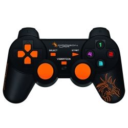 Dragon War DragonWar Shock Wired Game Controller Wired USB Plug and Play 2 Vibration Motors Compatible with Win 1yr Wty