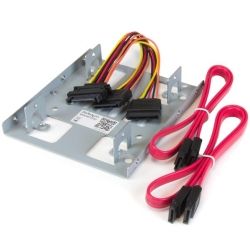 StarTech Dual 2.5 inch to 3.5 inch HDD Bracket for SATA Hard Drives 2 Drive 2.5 inch to 3.5 inch Bracket for Mounting Bay