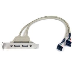 StarTech 2-Port USB A Female Low Profile Slot Plate Adapter
