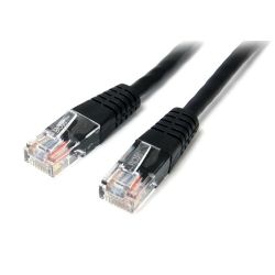 StarTech 15m Cat5e Black Molded RJ45 UTP Cat5e Patch Cable 15 m Patch Cord
