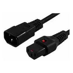 BluPeak COMSOL 50CM IEC LOCK POWER CABLE IEC-C14(M) TO IEC-C13(F) BLACK