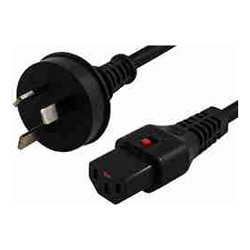 BluPeak COMSOL 2M IEC LOCK POWER CABLE 3 PIN AU PLUG(M) TO IEC-C13(F) BLACK