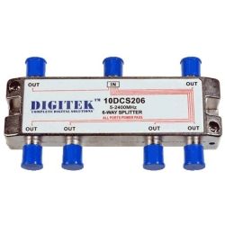 4Cabling 6 Way Splitter F Type 5-2400MHZ All Ports Power Pass DC Only