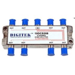 4Cabling 8 Way Splitter F Type 5-2400MHZ All Ports Power Pass DC Only