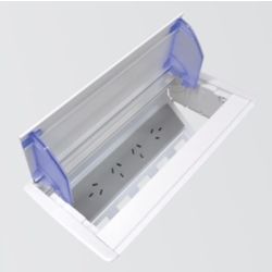 Elsafe Axxess QF45 4 GPO/5 x Data Cutouts Anodised Lid Grey/Silver
