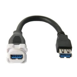 4Cabling 15cm USB 3.0 Insert AF-AF Lead (White Bezel) Clipsal Compatible