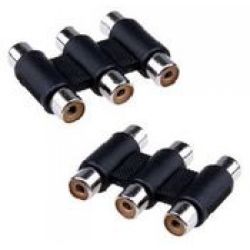 4Cabling RCA Adapter1 pc 3 x Female to 3 x Female