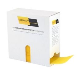 4Cabling 25m Box: Cable Cover for Carpet Yellow : 100mm wide x 25m