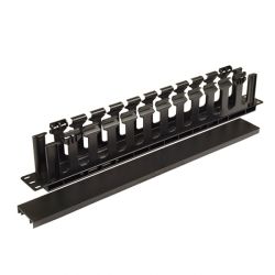 4Cabling 1RU 19 inch Cable Management Rail 12 Slot: Extends 8cm/overall Dept 9cm