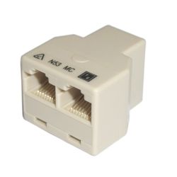 4Cabling RJ45 Modular Coupler 3-Way Straight Thru 1x RJ45 Female to 2x RJ45 Female 8P8C