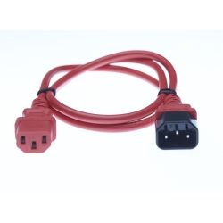 4Cabling IEC C13 C14 Extension Cord 2m Red