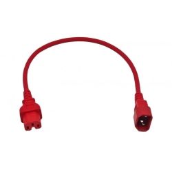 4Cabling IEC C14 C15 Extension Cord 0.5m Red 250V/10A Rated