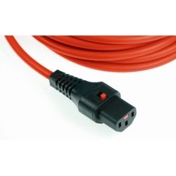 4Cabling IEC C14 to IEC Lock C13 2M: Red Cable Black Connectors