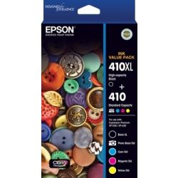 Epson 410XL + 410 ST VP410XL Black + STD CLRS (PB C M Y) X 5 Ink Value Pack (XP-530 XP-630)