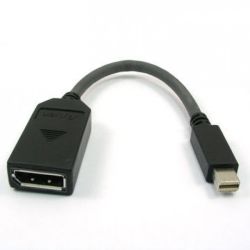 4Cabling 15cm Mini DisplayPort Male to DisplayPort Female Black Passive